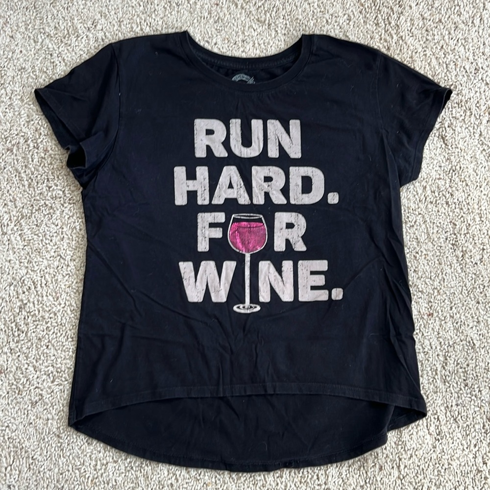 Run hard for wine t shirt